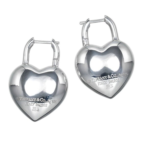 TIFFANY Silver Heart Earrings - Picture 3 of 6